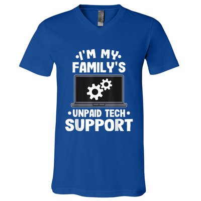 IM My FamilyS Unpaid Tech Support Funny Computer Engineer V-Neck T-Shirt