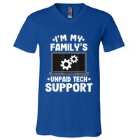 IM My FamilyS Unpaid Tech Support Funny Computer Engineer V-Neck T-Shirt