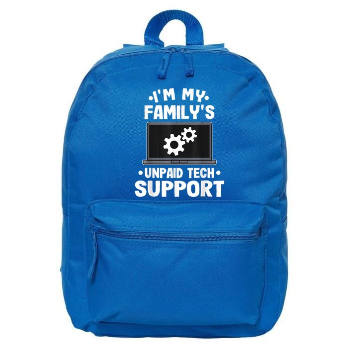 IM My FamilyS Unpaid Tech Support Funny Computer Engineer 16 in Basic Backpack