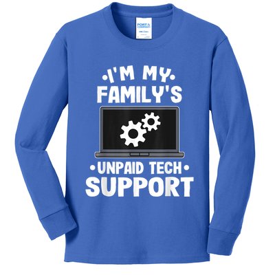IM My FamilyS Unpaid Tech Support Funny Computer Engineer Kids Long Sleeve Shirt