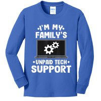 IM My FamilyS Unpaid Tech Support Funny Computer Engineer Kids Long Sleeve Shirt