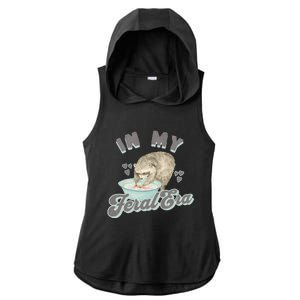 In My Feral Era Raccoon Ladies PosiCharge Tri-Blend Wicking Draft Hoodie Tank