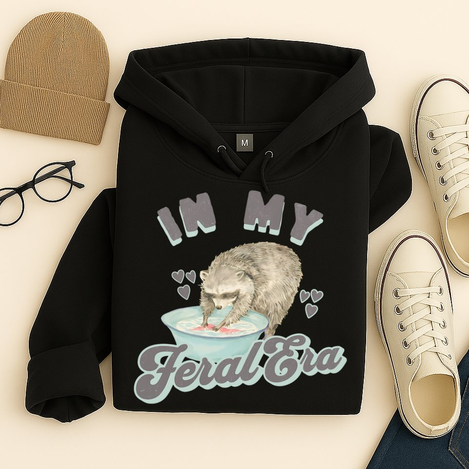 In My Feral Era Raccoon Hoodie