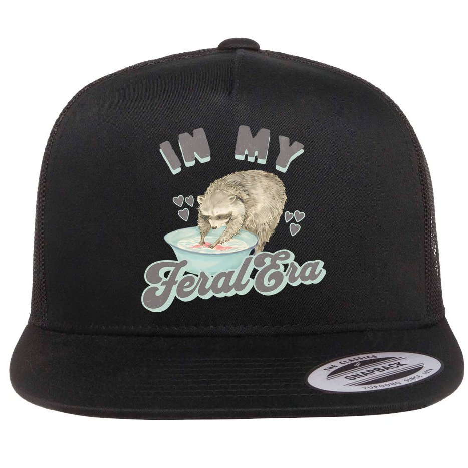 In My Feral Era Raccoon Flat Bill Trucker Hat