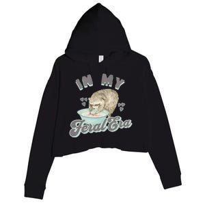 In My Feral Era Raccoon Crop Fleece Hoodie