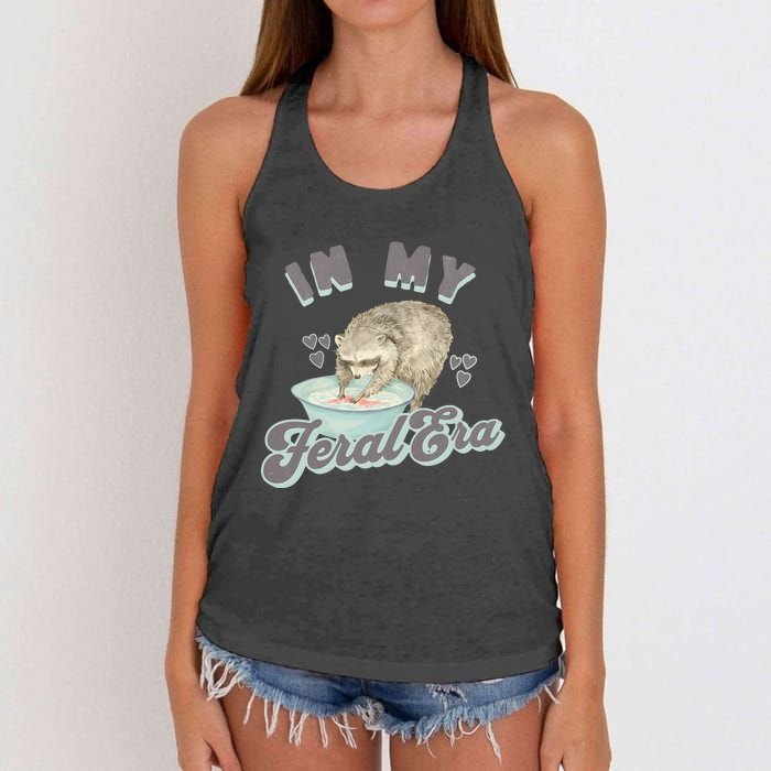 In My Feral Era Raccoon Women's Knotted Racerback Tank