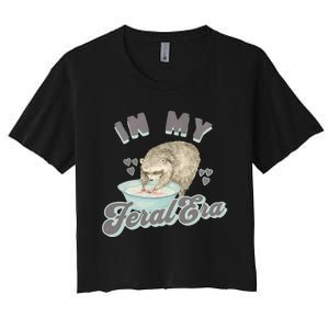 In My Feral Era Raccoon Women's Crop Top Tee