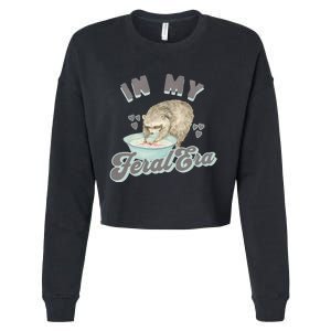 In My Feral Era Raccoon Cropped Pullover Crew