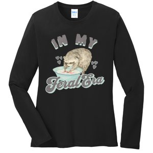 In My Feral Era Raccoon Ladies Long Sleeve Shirt