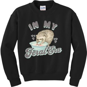 In My Feral Era Raccoon Kids Sweatshirt