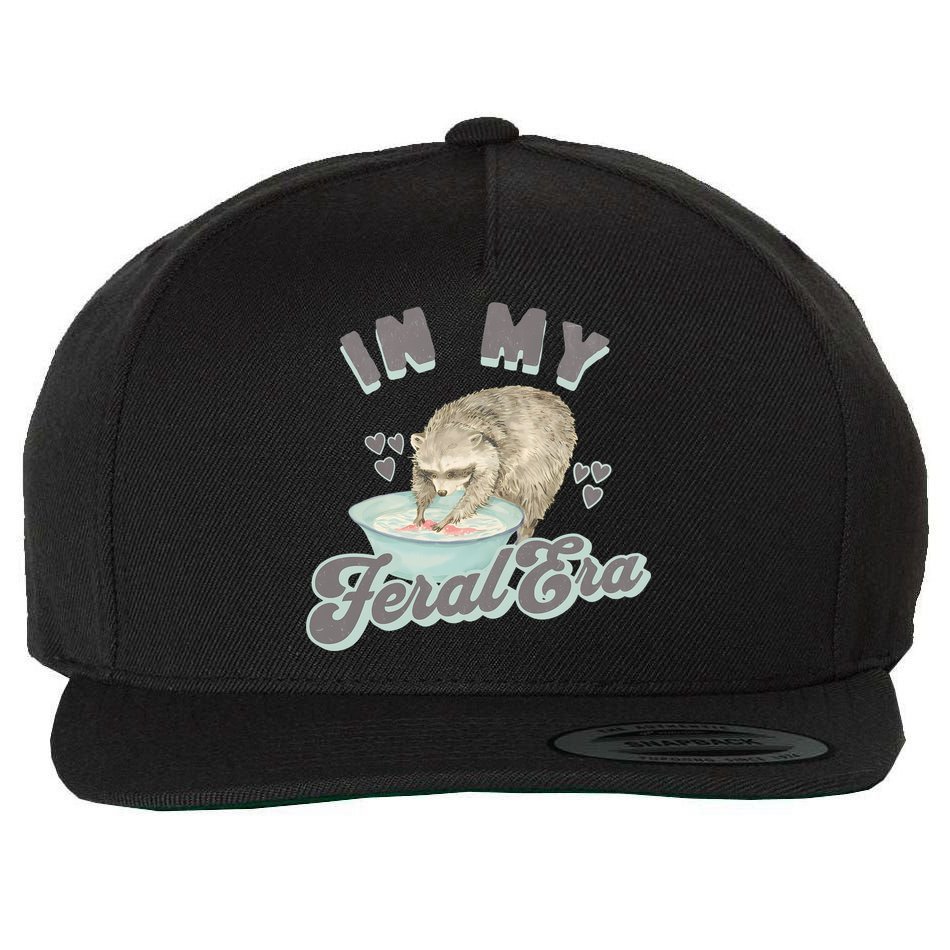 In My Feral Era Raccoon Wool Snapback Cap