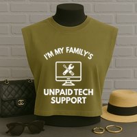 IM My FamilyS Unpaid Tech Support Funny Computer It Guy Garment-Dyed Women's Muscle Tee