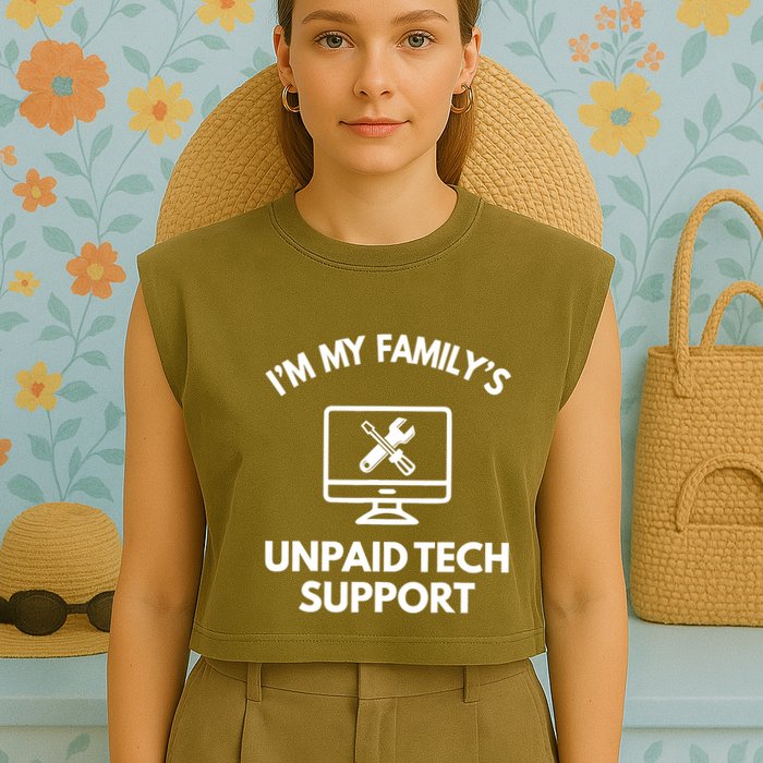 IM My FamilyS Unpaid Tech Support Funny Computer It Guy Garment-Dyed Women's Muscle Tee