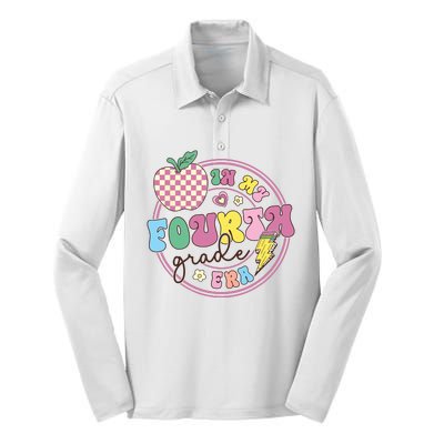 In My Fourth Grade Era Girl Back To School 4th Grade Teacher Silk Touch Performance Long Sleeve Polo