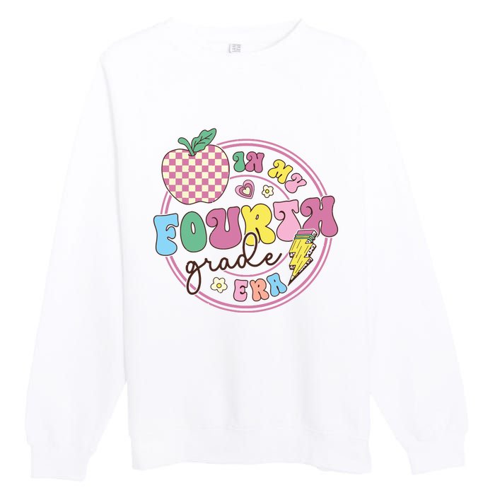 In My Fourth Grade Era Girl Back To School 4th Grade Teacher Premium Crewneck Sweatshirt