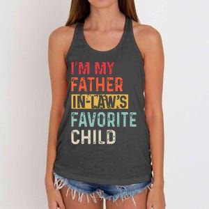 Im My Father In Laws Favorite Child Funny Fathers Day Gift Women's Knotted Racerback Tank