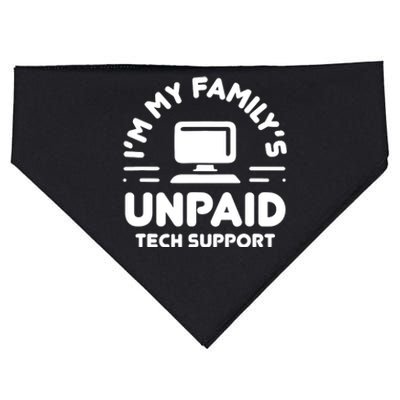 Im My Familys Unpaid Tech Support Funny Computer Engineer USA-Made Doggie Bandana