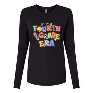 In My Fourth Grade Era 4th Grade Teacher Groovy Retro Womens Cotton Relaxed Long Sleeve T-Shirt