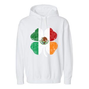 Irish Mexican Flag Ireland Mexico Shamrock St Patricks Day Gift Garment-Dyed Fleece Hoodie