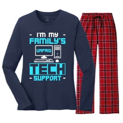 IM My FamilyS Unpaid Tech Support Women's Long Sleeve Flannel Pajama Set 