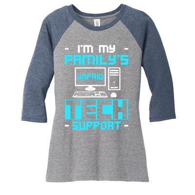 IM My FamilyS Unpaid Tech Support Women's Tri-Blend 3/4-Sleeve Raglan Shirt