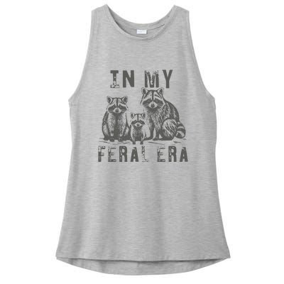 In My Feral Era Racoons Meme Funny Racoons Ladies PosiCharge Tri-Blend Wicking Tank