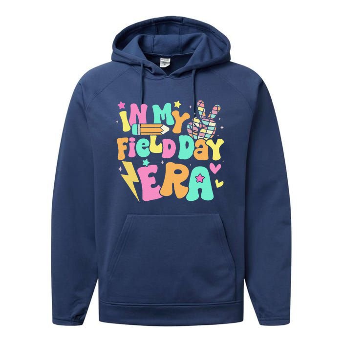 In My Field Day Era Groovy Field Day For Teacher Performance Fleece Hoodie