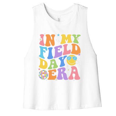 In My Field Day Era Teacher Funny Field Day 2024 Women's Racerback Cropped Tank