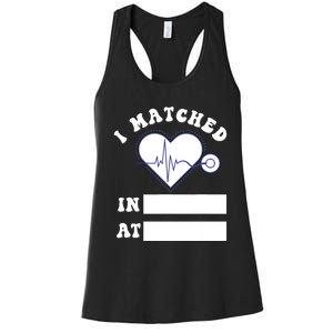 I Matched Future Doctor Physician Residency Match Day Women's Racerback Tank