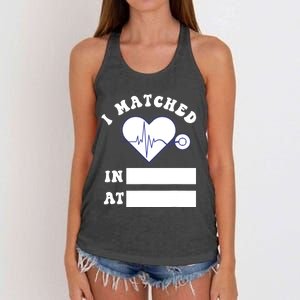 I Matched Future Doctor Physician Residency Match Day Women's Knotted Racerback Tank