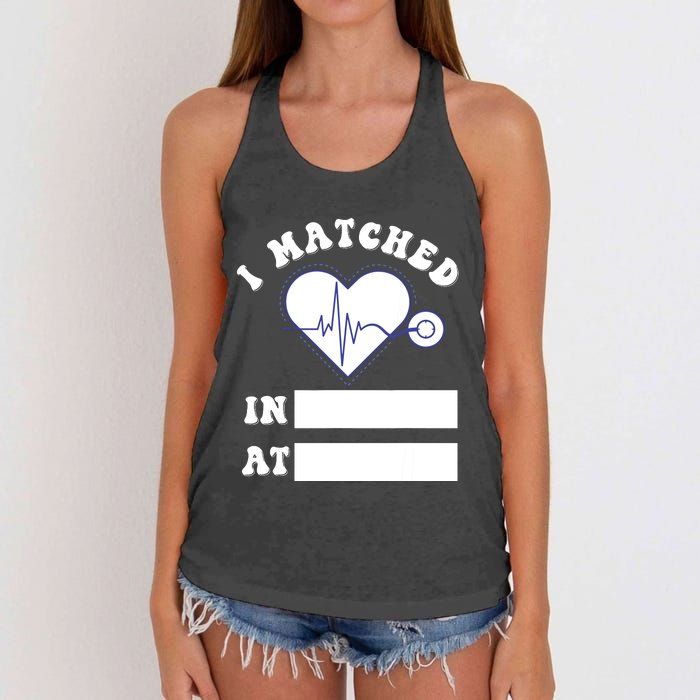 I Matched Future Doctor Physician Residency Match Day Women's Knotted Racerback Tank