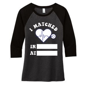 I Matched Future Doctor Physician Residency Match Day Women's Tri-Blend 3/4-Sleeve Raglan Shirt