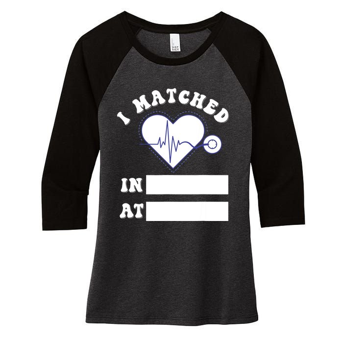 I Matched Future Doctor Physician Residency Match Day Women's Tri-Blend 3/4-Sleeve Raglan Shirt