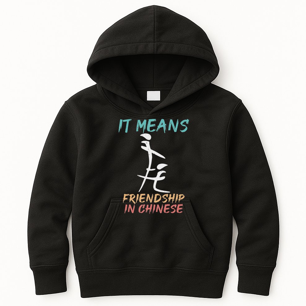 It Means Friendship In Chinese Funny Sarcasm Kids Hoodie