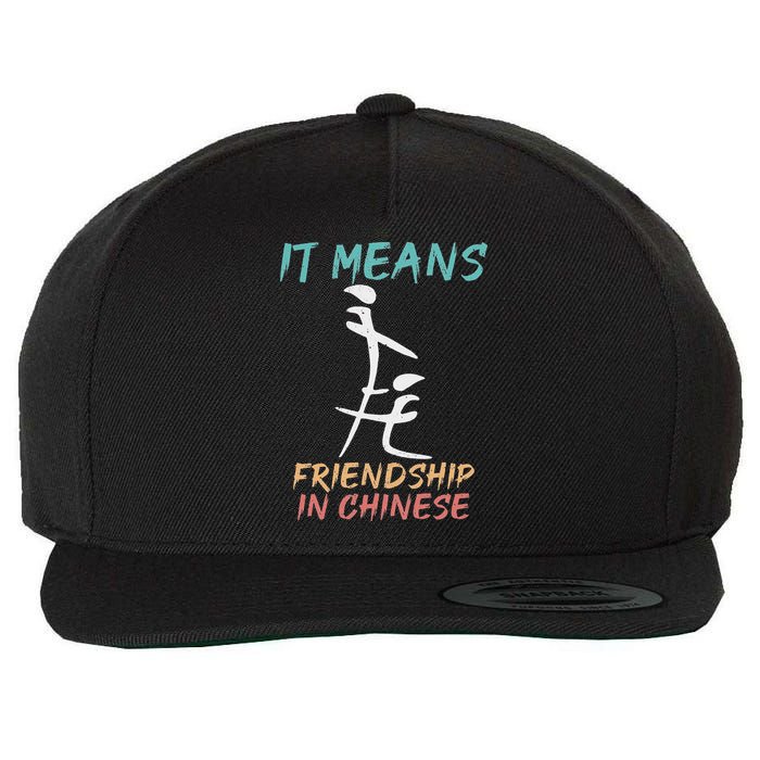 It Means Friendship In Chinese Funny Sarcasm Wool Snapback Cap