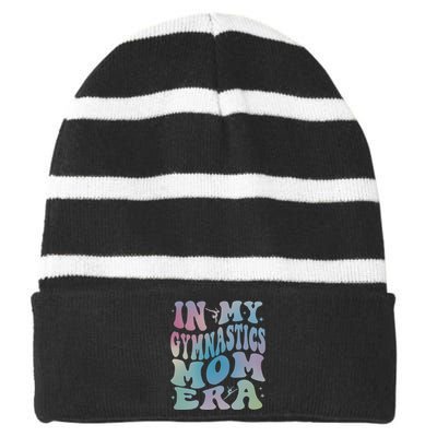 In My Gymnastics Mom Gymer Gyme Lover Family Matching Striped Beanie with Solid Band