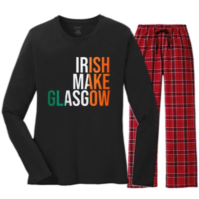 IRISH make Glasgow Celtic Scotland Women's Long Sleeve Flannel Pajama Set 