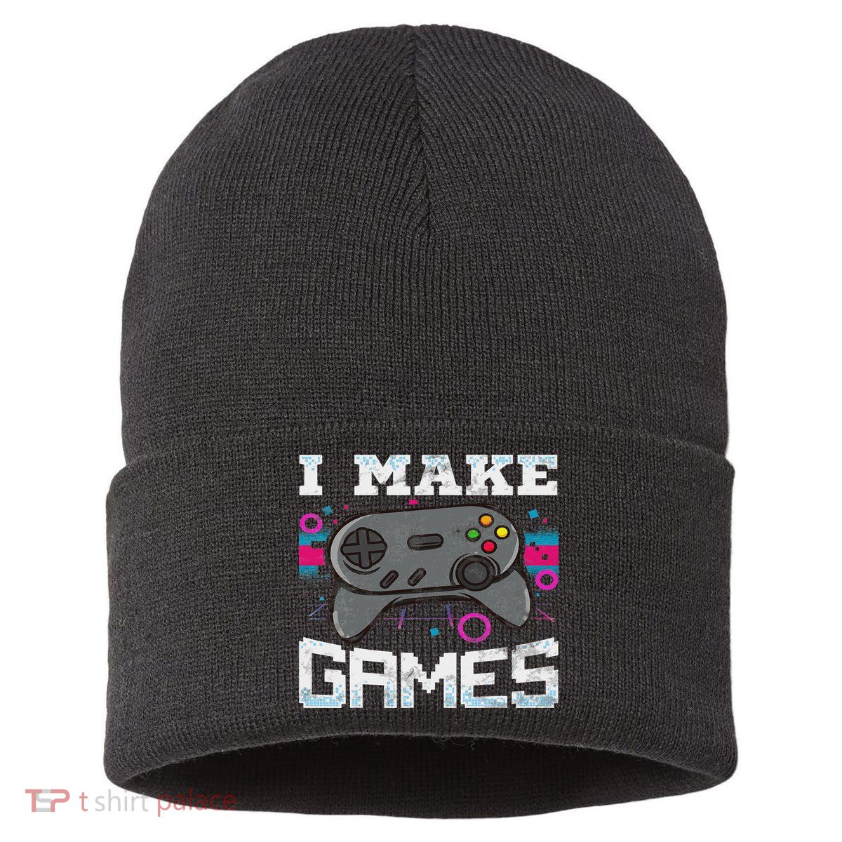 I Make Games For Video Game Designer Sustainable Knit Beanie