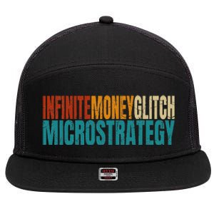 Infinite Money Glitch Microstrategy Bitcoin 7 Panel Mesh Trucker Snapback Hat