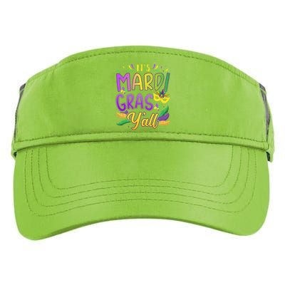 ItS Mardi Gras YAll With Mask And Fleur De Lis Adult Drive Performance Visor