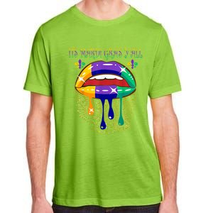 Its Mardi Gras Yall Lips Carnival Parade Masquerade Party Cute Gift Adult ChromaSoft Performance T-Shirt