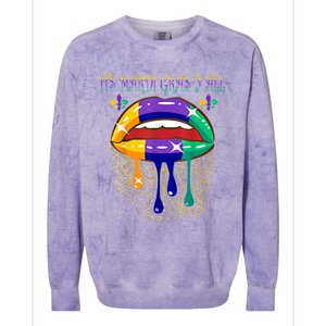 Its Mardi Gras Yall Lips Carnival Parade Masquerade Party Cute Gift Colorblast Crewneck Sweatshirt