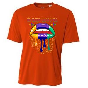 Its Mardi Gras Yall Lips Carnival Parade Masquerade Party Cute Gift Cooling Performance Crew T-Shirt