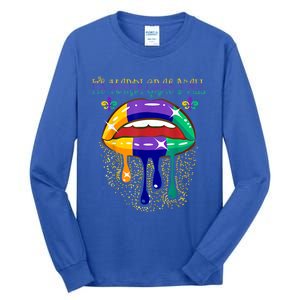 Its Mardi Gras Yall Lips Carnival Parade Masquerade Party Cute Gift Tall Long Sleeve T-Shirt