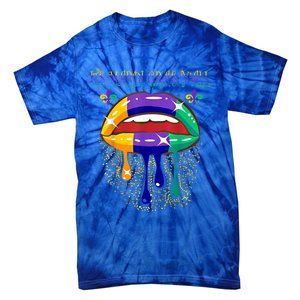 Its Mardi Gras Yall Lips Carnival Parade Masquerade Party Cute Gift Tie-Dye T-Shirt