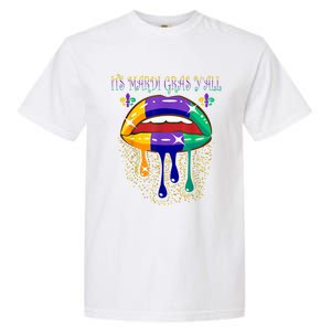 Its Mardi Gras Yall Lips Carnival Parade Masquerade Party Cute Gift Garment-Dyed Heavyweight T-Shirt