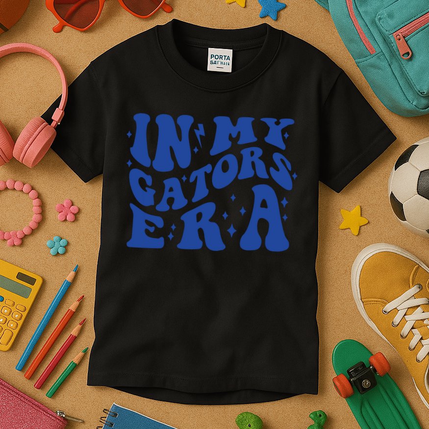 In My Gators Era Gators School Sports Name Back To School Kids T-Shirt