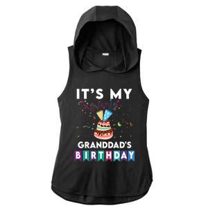 ItS My GranddadS Birthday Family Matching Confetti Cake Ladies PosiCharge Tri-Blend Wicking Draft Hoodie Tank