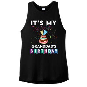 ItS My GranddadS Birthday Family Matching Confetti Cake Ladies PosiCharge Tri-Blend Wicking Tank