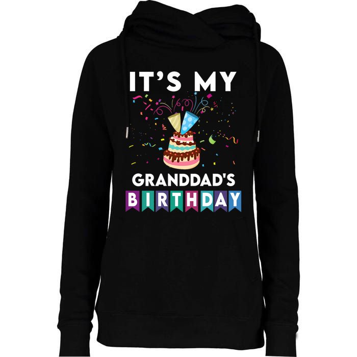 ItS My GranddadS Birthday Family Matching Confetti Cake Womens Funnel Neck Pullover Hood